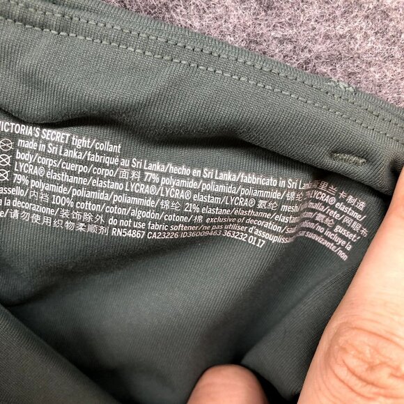 Victoria's Secret Active Leggings Womens XS High Rise Mesh Sides Sage Green - Picture 12 of 12